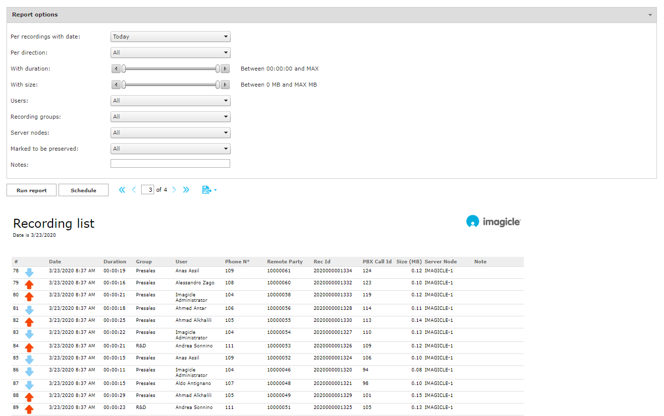 Spring Release 2020: Call Recording reports.